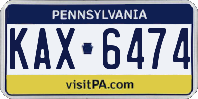 PA license plate KAX6474