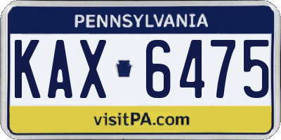 PA license plate KAX6475