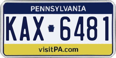 PA license plate KAX6481
