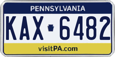 PA license plate KAX6482