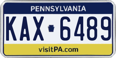 PA license plate KAX6489