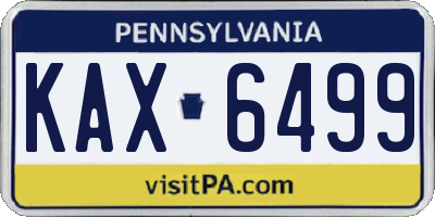 PA license plate KAX6499