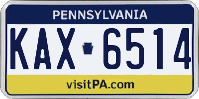 PA license plate KAX6514