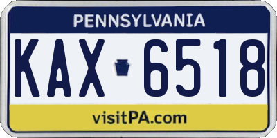 PA license plate KAX6518
