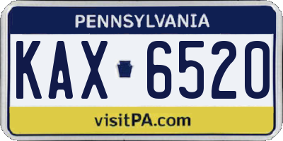 PA license plate KAX6520