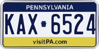 PA license plate KAX6524