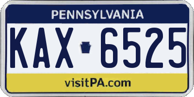 PA license plate KAX6525