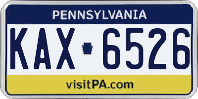 PA license plate KAX6526