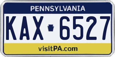 PA license plate KAX6527