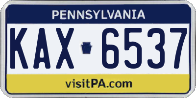 PA license plate KAX6537