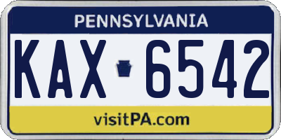 PA license plate KAX6542