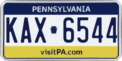 PA license plate KAX6544