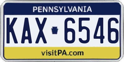 PA license plate KAX6546