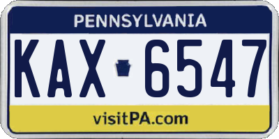 PA license plate KAX6547