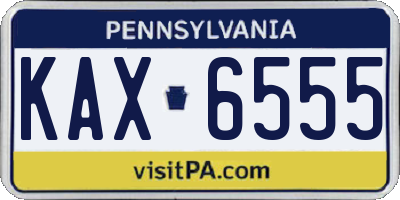 PA license plate KAX6555