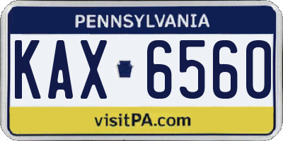 PA license plate KAX6560