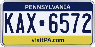 PA license plate KAX6572