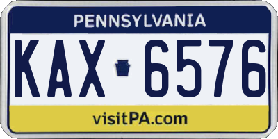 PA license plate KAX6576
