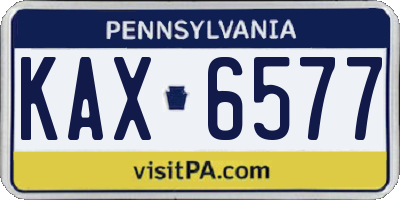 PA license plate KAX6577