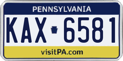 PA license plate KAX6581