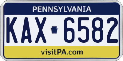 PA license plate KAX6582