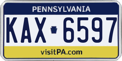 PA license plate KAX6597