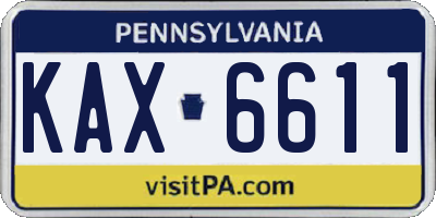 PA license plate KAX6611