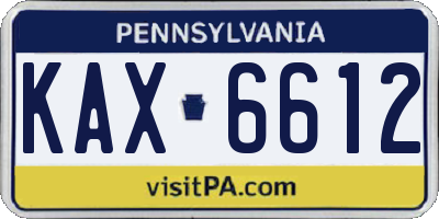 PA license plate KAX6612