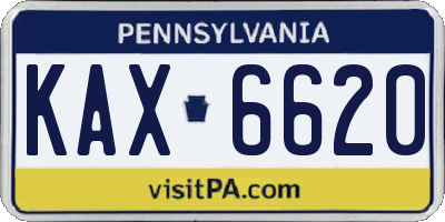 PA license plate KAX6620