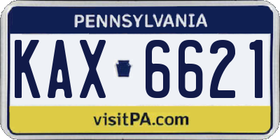 PA license plate KAX6621