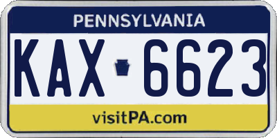 PA license plate KAX6623