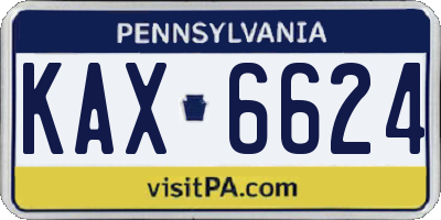 PA license plate KAX6624