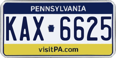 PA license plate KAX6625