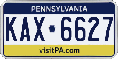 PA license plate KAX6627