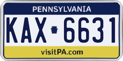 PA license plate KAX6631