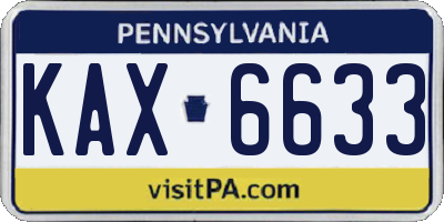 PA license plate KAX6633