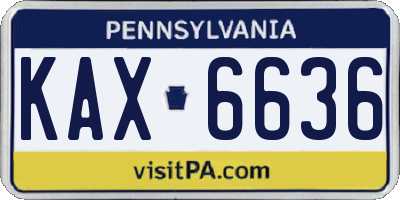 PA license plate KAX6636