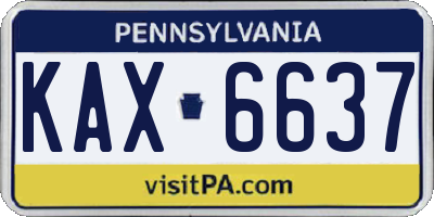 PA license plate KAX6637