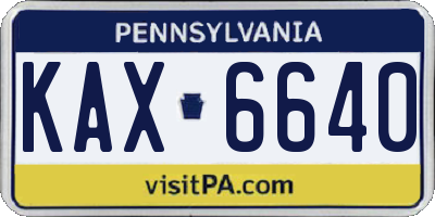 PA license plate KAX6640