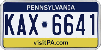 PA license plate KAX6641