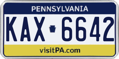 PA license plate KAX6642
