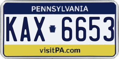PA license plate KAX6653
