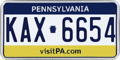 PA license plate KAX6654