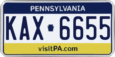 PA license plate KAX6655