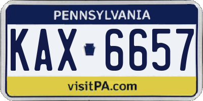 PA license plate KAX6657