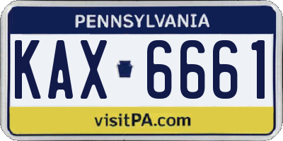 PA license plate KAX6661