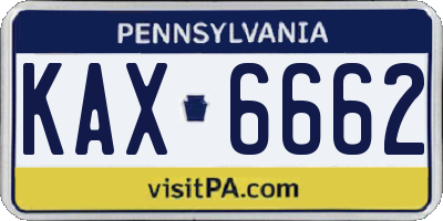 PA license plate KAX6662