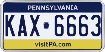 PA license plate KAX6663