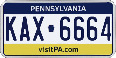 PA license plate KAX6664