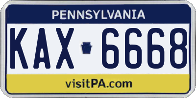PA license plate KAX6668